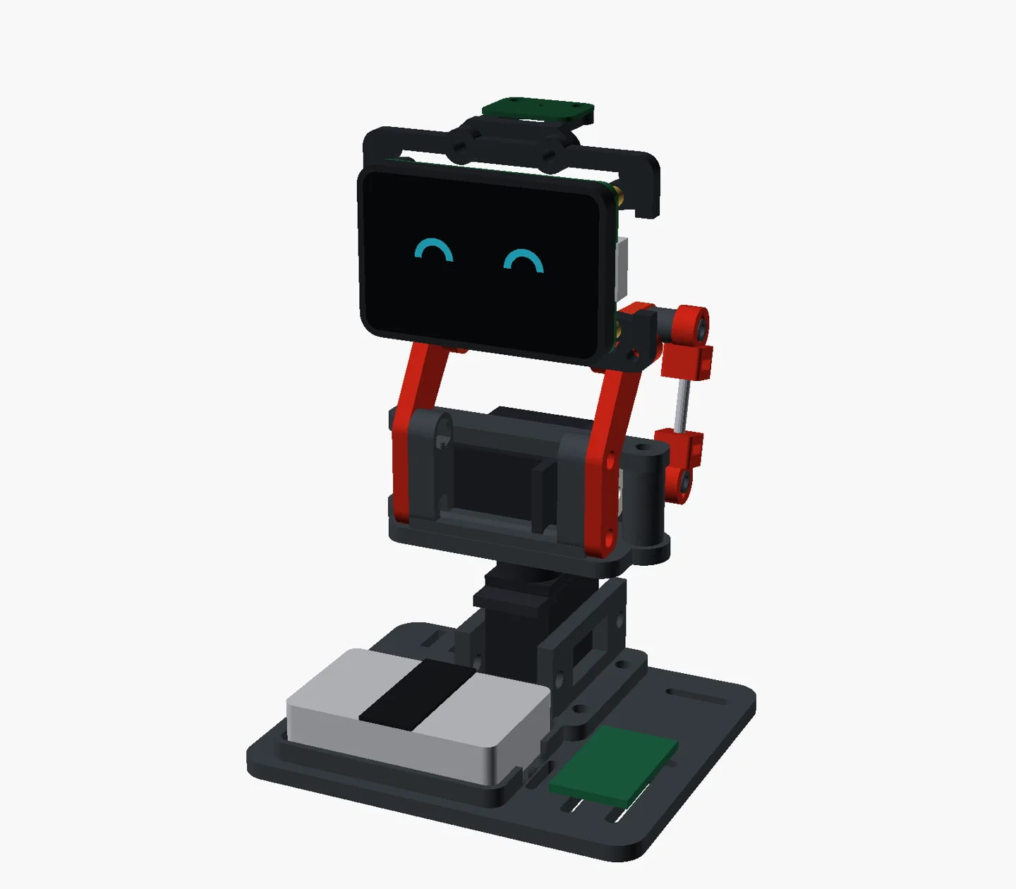 The modeled v1 assembly from the front.