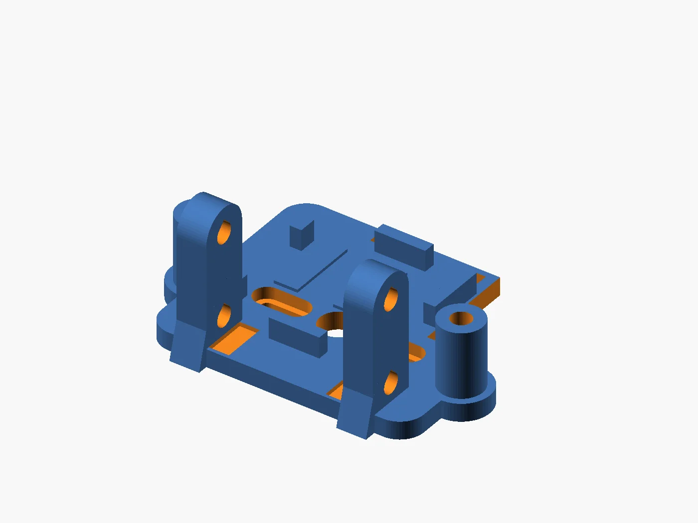 The bare carriage exposes its locating rails, support pads, and arms.