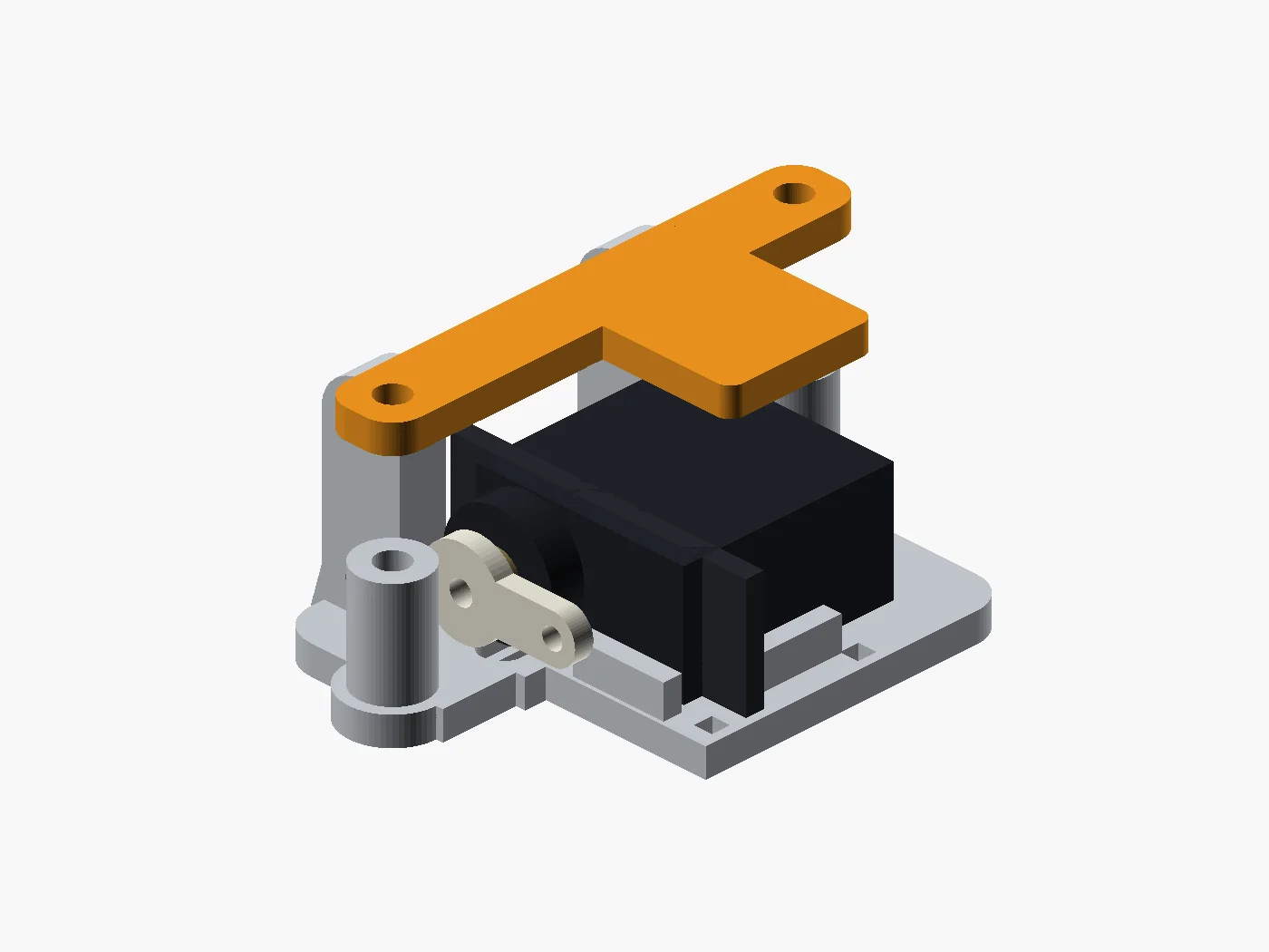 The r2 carriage with the wider cap and the servo in place.