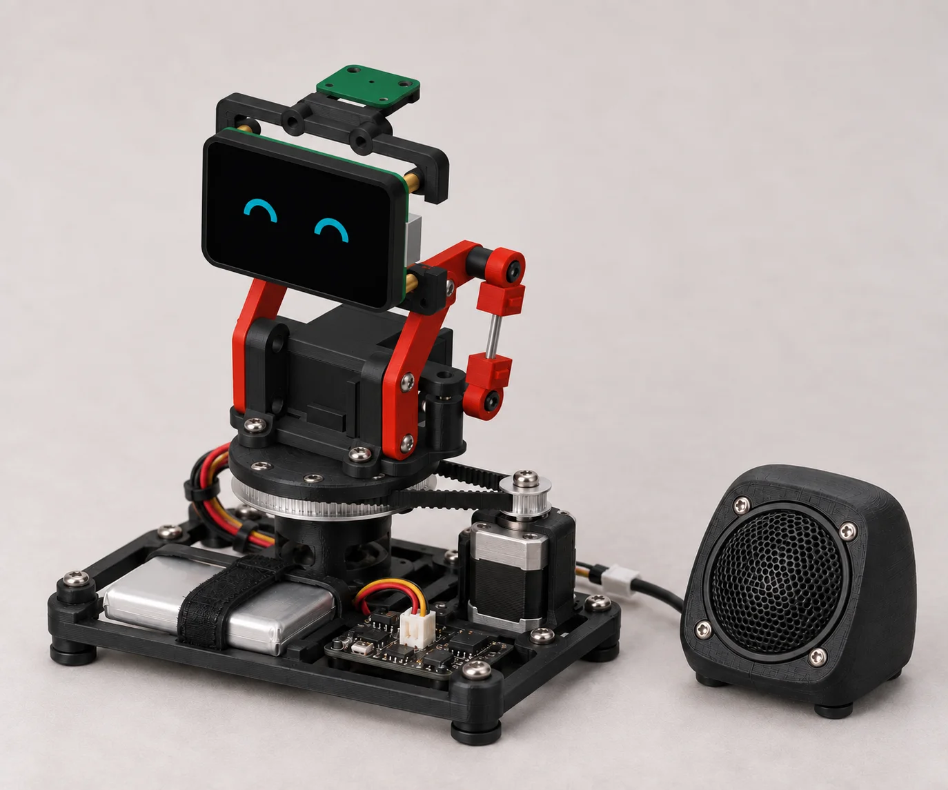 The revised direct carriage-to-disk arrangement, with a detached speaker.